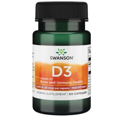 High Potency Vitamin D3 1000 IU 60 капсули | Swanson