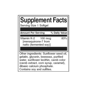 Highly Efficient Natural Vitamin K2 100 мкг 30 дражета | Swanson