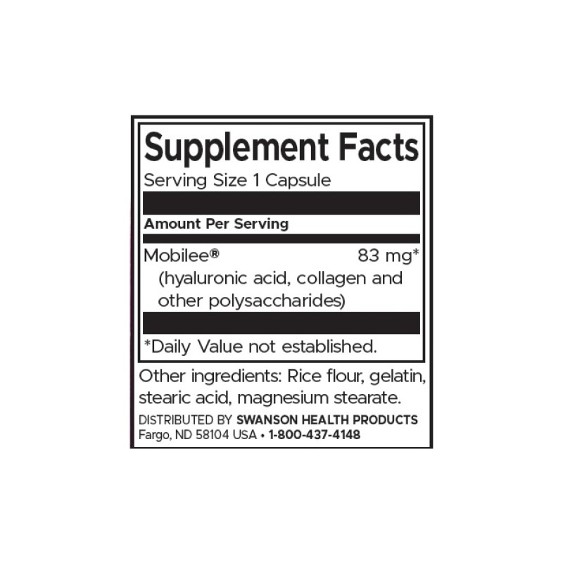 Hyaluronic Acid Complex 83 мг 60 капсули | Swanson Hyaluronic Acid Complex 83 мг 60 капсули | Swanson