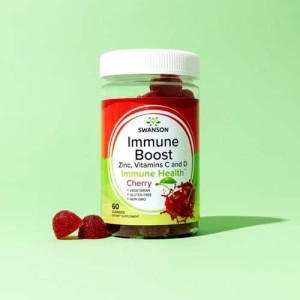 Immune Boost with Zinc, Vitamins C&D (Cherry) 60 дъвчащи таблетки | Swanson