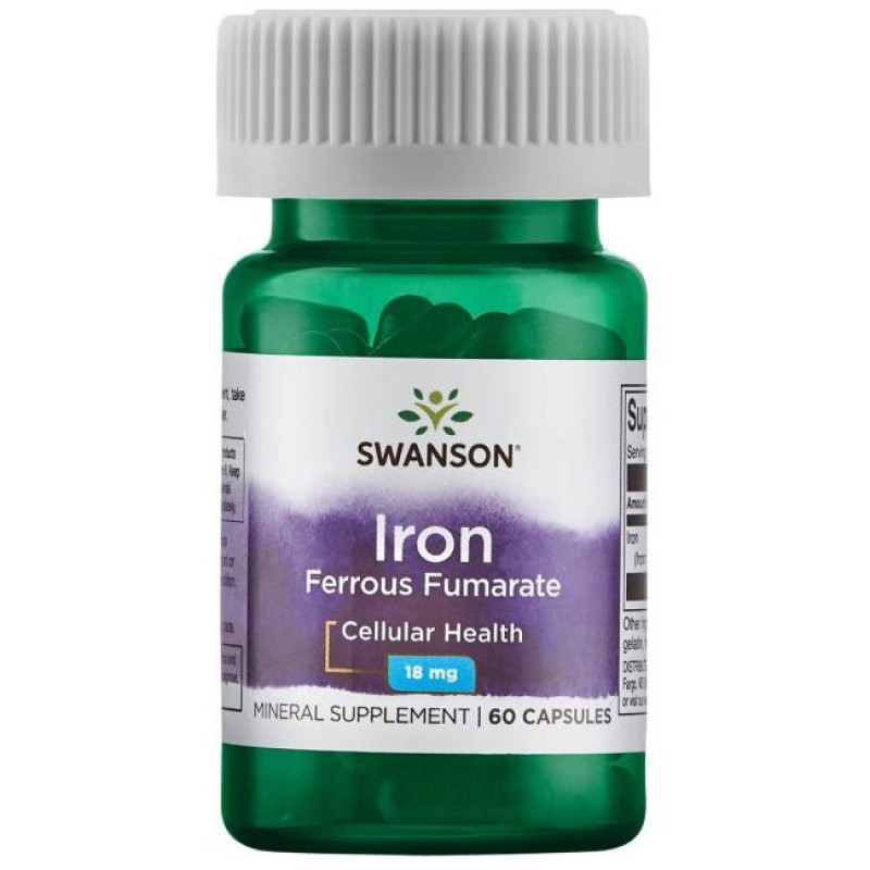 Iron (Ferrous Fumarate) 18 мг 60 капсули | Swanson