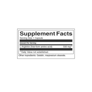 L-Arginine 500 мг 100 капсули | Swanson L-Arginine 500 мг 100 капсули | Swanson