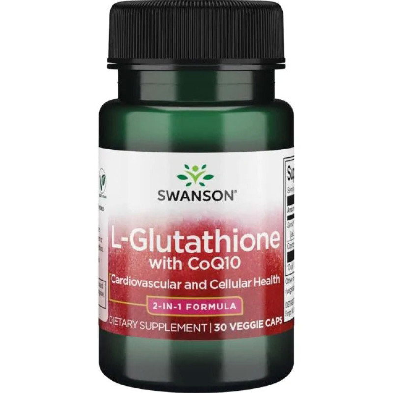 L-Glutathione with CoQ10 30 веге капсули | Swanson