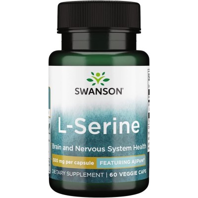 L-Serine 500 мг 60 веге капсули | Swanson L-Serine 500 мг 60 веге капсули | Swanson