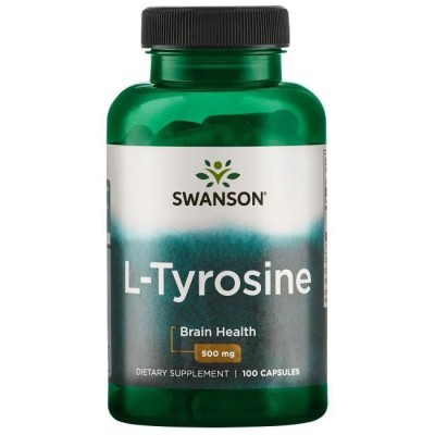 L-Tyrosine 500 мг 100 капсули | Swanson Предшественик на най-важните катехоламини Подкрепя енергийния метаболизъм Подпомага имунната система Благоприятно влияние при хипотиреоидизъм Подобрява когнитивни L-Tyrosine 500 мг 100 капсули | Swanson Предшествени