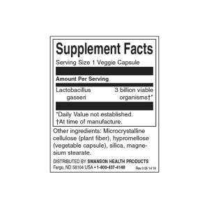 Lactobacillus Gasseri 3 млрд. CFU 60 веге капсули | Swanson
