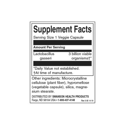 Lactobacillus Gasseri 3 млрд. CFU 60 веге капсули | Swanson
