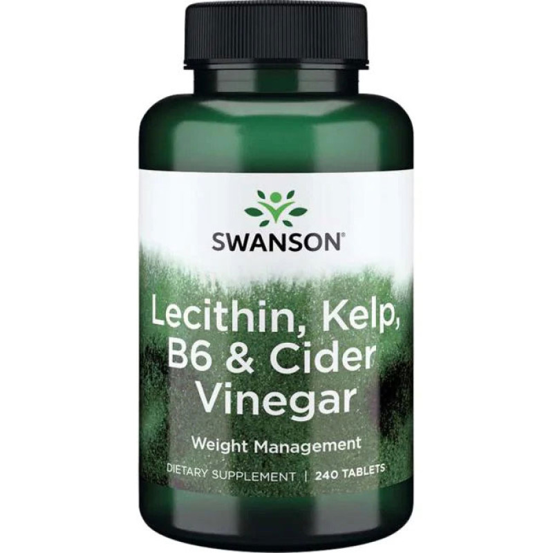 Lecithin, Kelp, B-6 & Cider Vinegar 240 таблетки | Swanson