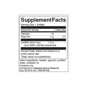 Lecithin Non-GMO 1200 мг 90 гел-капсули | Swanson