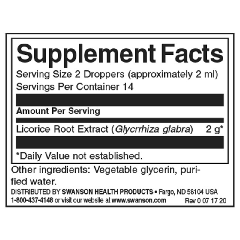 Licorice Root Liquid Extract - Alcohol & Sugar Free 29,6 мл | Swanson Licorice Root Liquid Extract - Alcohol & Sugar Free 29,6 мл | Swanson Повлиява положително здравето на стомашно-чревния тракт и подпомага храносмилането Помага за укрепв Licorice Root Liquid Extract - Alcohol & Sugar Free 29,6 мл | Swanson Повлиява положително здравето на стомашно-чревния тракт и подпомага храносмилането Помага за укрепване на нервната система Укрепва иму Licorice Root Liquid Extract - Alcohol & S
