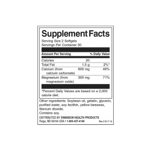Liquid Calcium & Magnesium 120 гел-капсули | Swanson