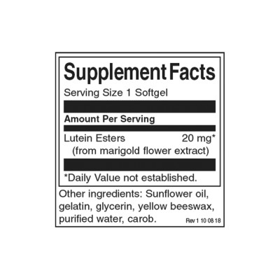 Lutein 20 мг 60 гел-капсули | Swanson Ценна антиоксидантна защита за очите Съдържа ефективна доза лутеин, получен от цветове на невен Предпазва очите от вредния ултравиолетов и син спектър на слънчевите лъчи Lutein 20 мг 60 гел-капсули | Swanson Ценна ант