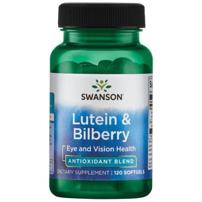 Lutein & Bilberry 120 гел-капсули | Swanson Мощен антиоксидант Подобрява зрението и предпазва от слепота Понижава нивата на лошия холестерол Предпазва кожата от влиянието на външната среда Регулира Lutein & Bilberry 120 гел-капсули | Swanson Мощен
