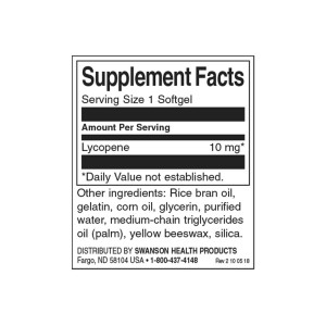 Lycopene 10 мг 120 гел-капсули | Swanson Lycopene 10 мг 120 гел-капсули | Swanson