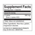 Lysine Free Form 500 мг 100 капсули | Swanson