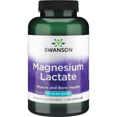 Magnesium Lactate 84 мг 120 капсули | Swanson Поддържа правилната мускулна функция Регулира функциите на нервната система Намалява умората Повишава устойчивостта на стрес Оптимална доза магнезий Най- Magnesium Lactate 84 мг 120 капсули | Swanson Поддържа 