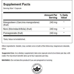 Super Fruit Complex Mangosteen/Pomegranate/Noni 90 капсули | Swanson
