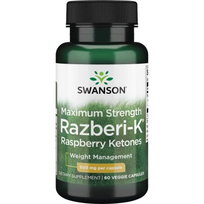 Maximum Strength Razberi-K 500 мг 60 веге капсули | Swanson  Срещу натрупаните излишни килограми Регулира апетита За постигане на идеална фигура и тегло Малинови Кетони Максимална Сила на капсули е на Maximum Strength Razberi-K 500 мг 60 веге капсули | Sw