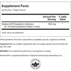 Maximum Strength Razberi-K 500 мг 60 веге капсули | Swanson