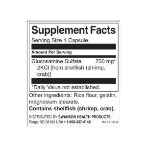 Mega Glucosamine 750 мг 120 капсули | Swanson
