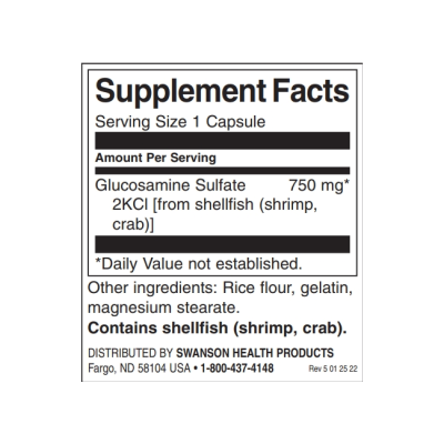 Mega Glucosamine 750 мг 120 капсули | Swanson