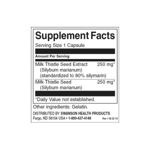 Milk Thistle (Standardized) 250 мг 120 капсули | Swanson