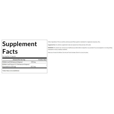 Mullein Leaf Extract 250 мг 60 капсули | Swanson