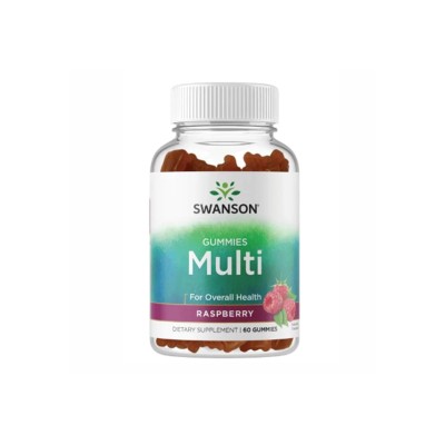 Gummies Multi - Raspberry 60 желирани таблетки | Swanson Помага за попълване на хранителните пропуски в диетата, за да се предпазите от хранителен дефицит Поддържа метаболизма Възстановява липсата на хранител Gummies Multi - Raspberry 60 желирани таблетки