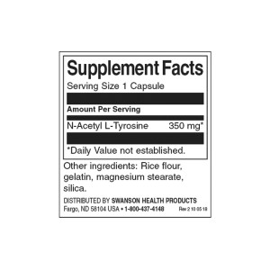 N-Acetyl L-Tyrosine 350 мг 60 капсули | Swanson