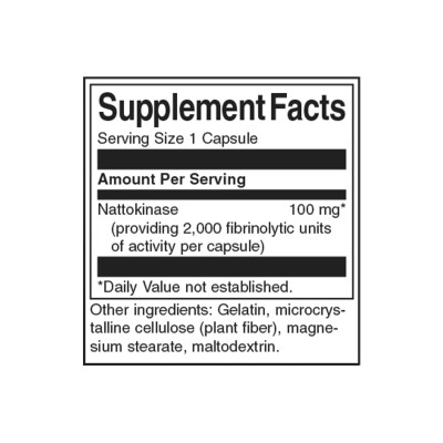 Nattokinase 2000 FU/100 мг 30 капсули | Swanson