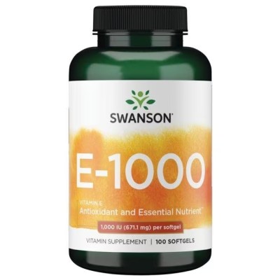 [Natural E 1000 IU 100 гел-капсули | Swanson Естествен „витамин на младостта” Подпомага защитата срещу преждевременно стареене Редуцира нивата на оксидативен стрес Силен антиоксидант Подобряв