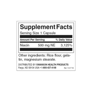 Niacin 500 мг 250 капсули | Swanson