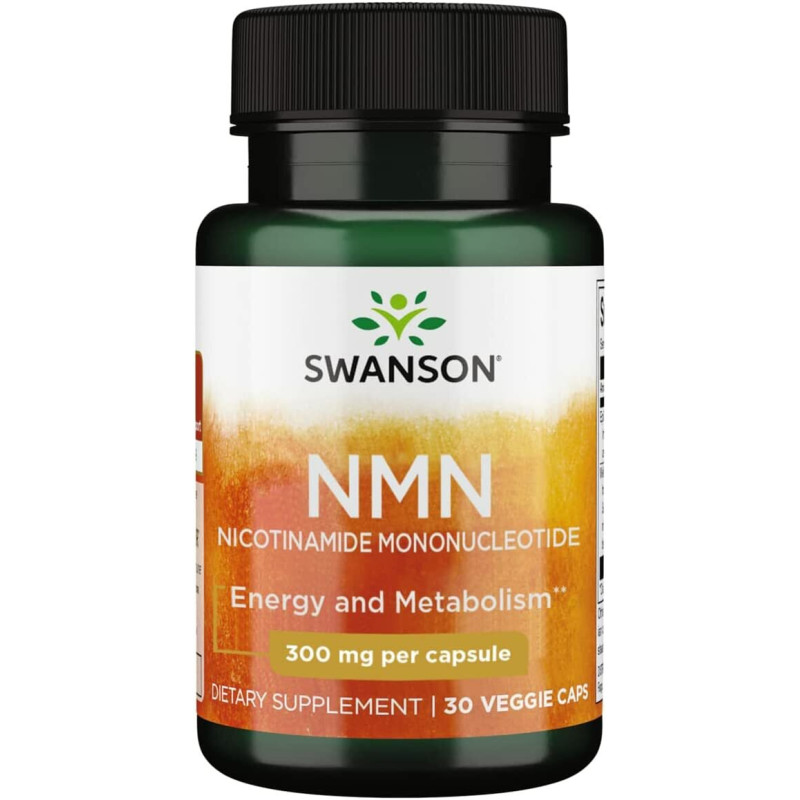 [NMN Nicotinamide Mononucleotide 300 мг 30 веге капсули | Swanson  Поддържа здравословен метаболизъм Предпазва от появата на когнитивни увреждания Предотвратява по-ранното възникване на Алцхаймер NMN Н