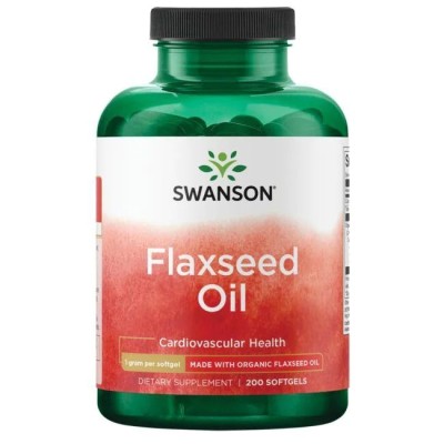 Organic Flaxseed Oil 1000 мг 200 гел-капсули | Swanson Organic Flaxseed Oil 1000 мг 200 гел-капсули | Swanson