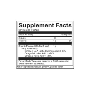 Organic Flaxseed Oil (OmegaTru) 1000 мг 100 гел-капсули | Swanson