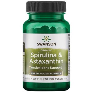 Organic Spirulina & Astaxanthin 120 веге капсули | Swanson Organic Spirulina & Astaxanthin 120 веге капсули | Swanson