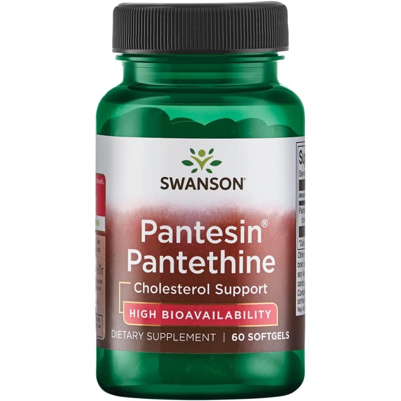[Pantesin Pantethine 60 гел-капсули | Swanson  Грижи се за здравето на сърцето Регулира нивата на холестерол Метаболит с висока бионаличност на витамин Б-5 Пантезин Пантетин на 60 дражета е на топ цена
