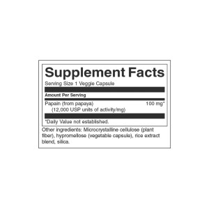 Papain Papaya Enzyme 100 мг 90 веге капсули | Swanson