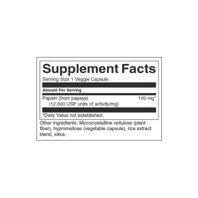 Papain Papaya Enzyme 100 мг 90 веге капсули | Swanson