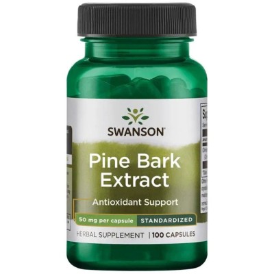 Pine Bark Extract 50 мг 100 капсули | Swanson Предлага мощна антиоксидантна активност Поддържа здравето на имунната система Съдържа голямо количество витамин C Подобрява мозъчната функция Екстракт от бо Pine Bark Extract 50 мг 100 капсули | Swanson Предла