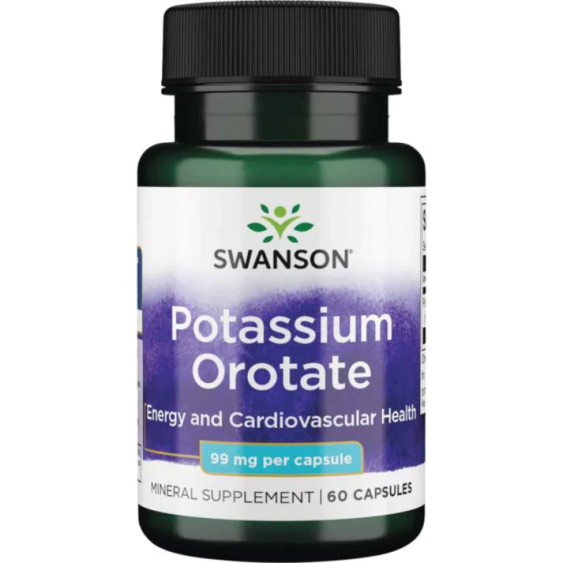 Potassium Orotate 99 мг 60 капсули | Swanson Изцяло натурален продукт Регулира основни функции в тялото За здраво сърце и нормално кръвно налягане Поддържа здравето на костите и предпазва от остеопороза Potassium Orotate 99 мг 60 капсули | Swanson Изцяло 