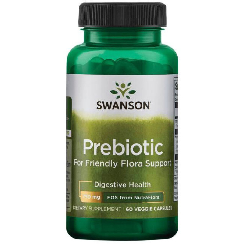Prebiotic for Friendly Flora Support 750 мг FOS 60 веге капсули | Swanson