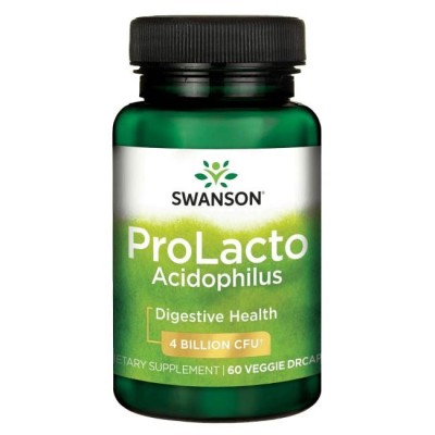 ProLacto Acidophilus 4 млрд. CFU 60 веге капсули | Swanson Нормализира чревната микрофлора, измествайки патогенните бактерии Подобрява храносмилането и усвояването на храната Насърчава имунитета Предотврат ProLacto Acidophilus 4 млрд. CFU 60 веге капсули 