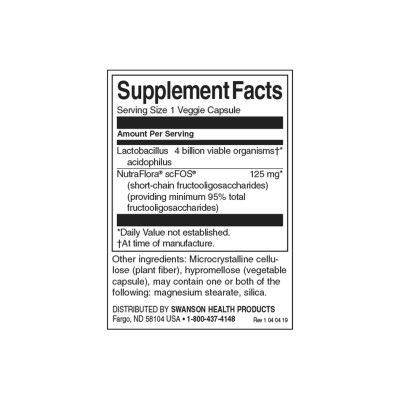 ProLacto Acidophilus 4 млрд. CFU 60 веге капсули | Swanson Нормализира чревната микрофлора, измествайки патогенните бактерии Подобрява храносмилането и усвояването на храната Насърчава имунитета Предотврат ProLacto Acidophilus 4 млрд. CFU 60 веге капсули 