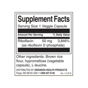 R-5-P Riboflavin-5-Phosphate 50 мг 60 веге капсули | Swanson