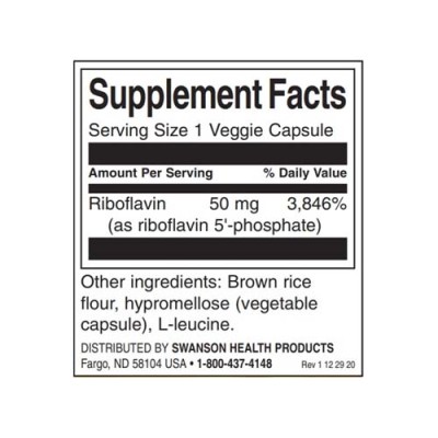 R-5-P Riboflavin-5-Phosphate 50 мг 60 веге капсули | Swanson R-5-P Riboflavin-5-Phosphate 50 мг 60 веге капсули | Swanson