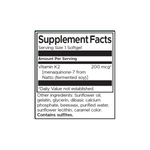 Real Food Vitamin K2 - Maximum Strength 200 мкг 30 гел-капсули | Swanson