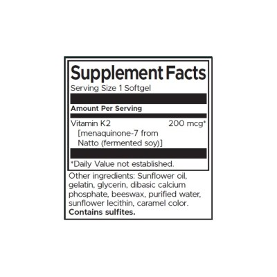 Real Food Vitamin K2 - Maximum Strength 200 мкг 30 гел-капсули | Swanson