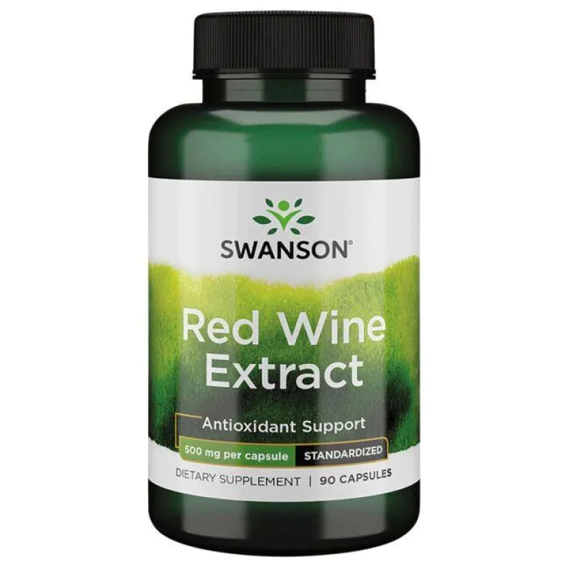 Red Wine Extract 500 мг 90 капсули | Swanson Поддържа здравето на сърдечно-съдовата система Предлага ценните ресвератрол и феноли, антиоксиданти, които предлагат добра защита на сърцето Подпомага плавната цир Red Wine Extract 500 мг 90 капсули | Swanson П