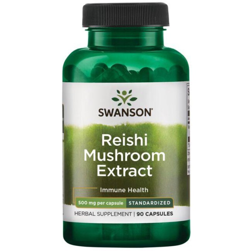 Reishi Mushroom Extract - Standardized 500 мг 90 капсули | Swanson Reishi Mushroom Extract - Standardized 500 мг 90 капсули | Swanson